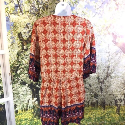 Earthbound Trading Co. Size L Romper Peasant Boho Tassels Surplice Viscose JRS - Picture 5 of 12