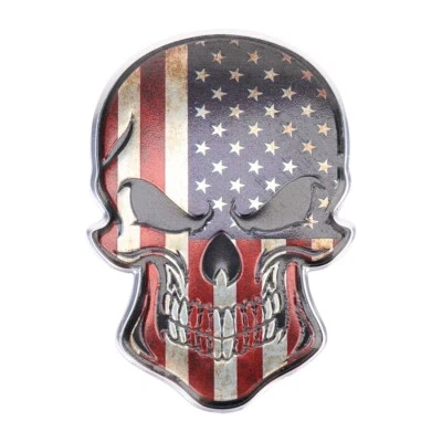 3D Metall Skull TOTENKOPF Sticker Logo Emblem Badge Auto Aufkleber AMERIKA USA - Bild 1 von 4