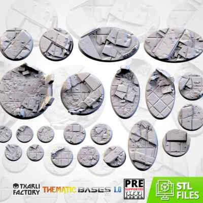 Gothic City Ruins Base Toppers - TXARLI Factory 40k AOS Wargaming