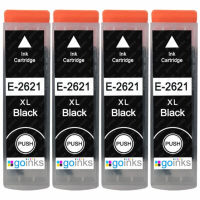 4 Schwarze Tintenpatronen für Epson Expression XP-520, XP-615, XP-710, XP-820