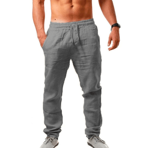Mens Casual Elasticated Waist Flax Cotton Track Pants Jogging Sports Trousers AU - Picture 14 of 21