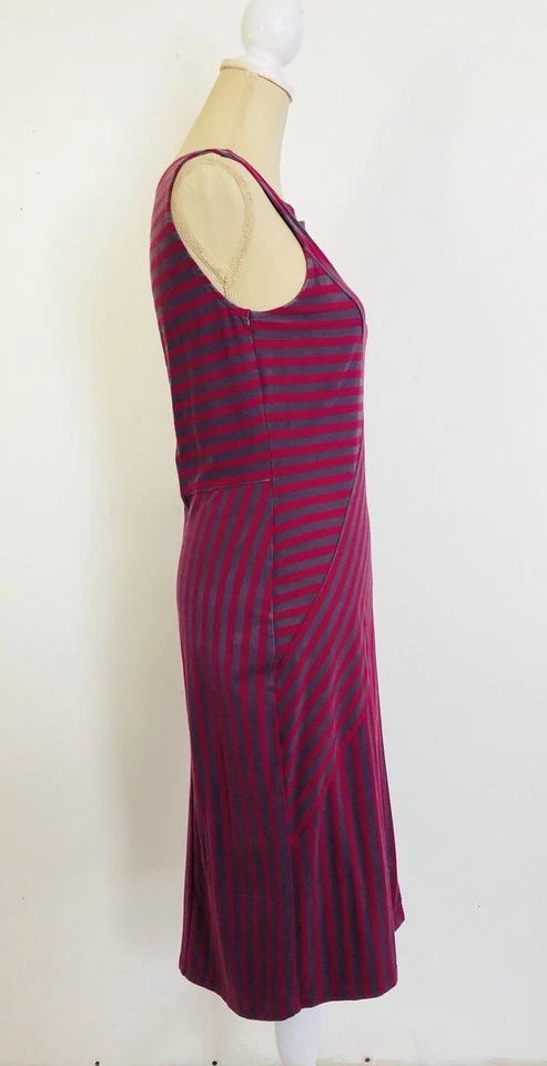 Brooklyn Industries Dress Sleeveless Striped Zipper Back Purple - Image 4 of 4