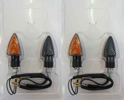 2 PAAR CARBON BLINKER KURZER STIEL UNIVERSAL ZUGELASSEN für Kawasaki ER-5 500