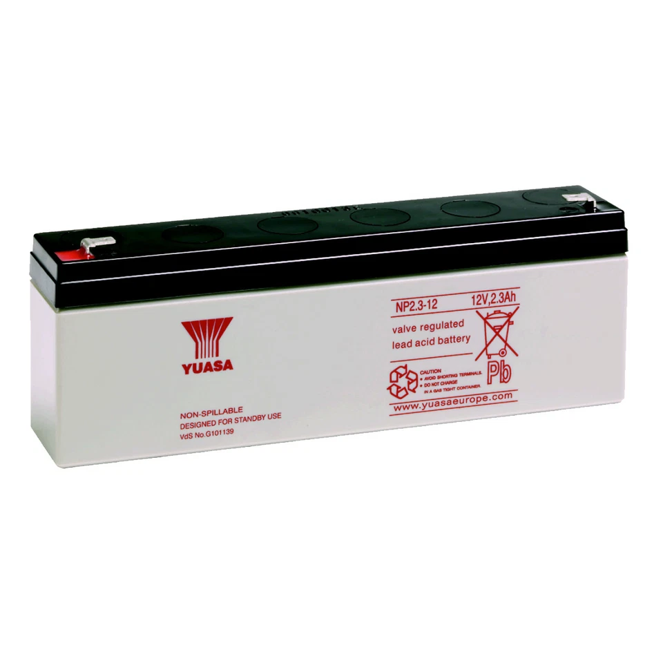 YUASA NP2.3-12 Batteria ermetica al piombo 12V 2,3Ah equivalente a Fiamm FG20201
