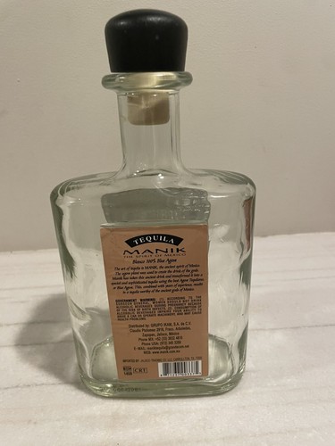 Tequila Manik Bottle 750ml EMPTY - Picture 3 of 4