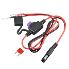 12V Motorcycle Battery Charger Terminal Ring Connector Cable Harness SAE Adapter