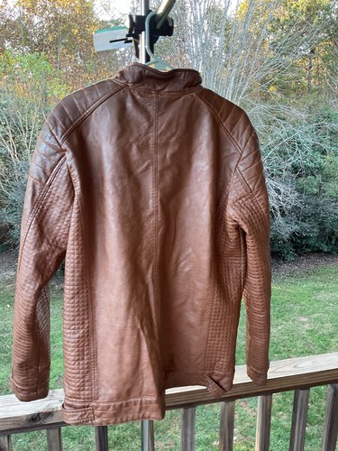 BKE BUCKLE Brown Bomber Jacket- Men's Lined With Camo Trucker- Size Medium EUC - Picture 13 of 14