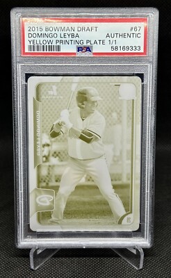 2015 Bowman Draft Domingo Leyba Yellow Printing Plate 1/1 PSA AUTHENTIC 1 Of 1