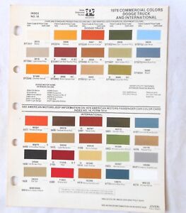 Mopar Color Chart