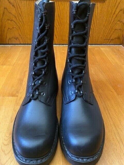 VINTAGE GERMAN ARMY POLICE ENFORCEMENT BOOTS BLACK LEATHER VINTAGE GERMAN ARMY POLICE ENFORCEMENT BOOTS BLACK LEATHER