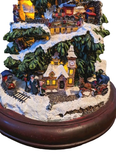Ceramic Christmas Tree Village Scenery Musical LED Winter Wonderland 18x10 Works - Picture 2 of 12