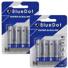 Lot of (8) AA Batteries-1.5V Alkaline- FRESH from Factory! NEW Blister Pack!