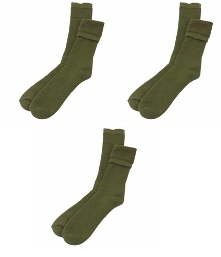 Pack de 3 chaussettes bottes Bellview militaire randonnée chasse poids lourd laine vert OD - Photo 1/2