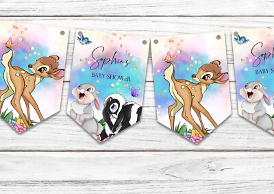 Bambi personalisierte Babydusche Jagd, Babyjagd, Banner, Schläger