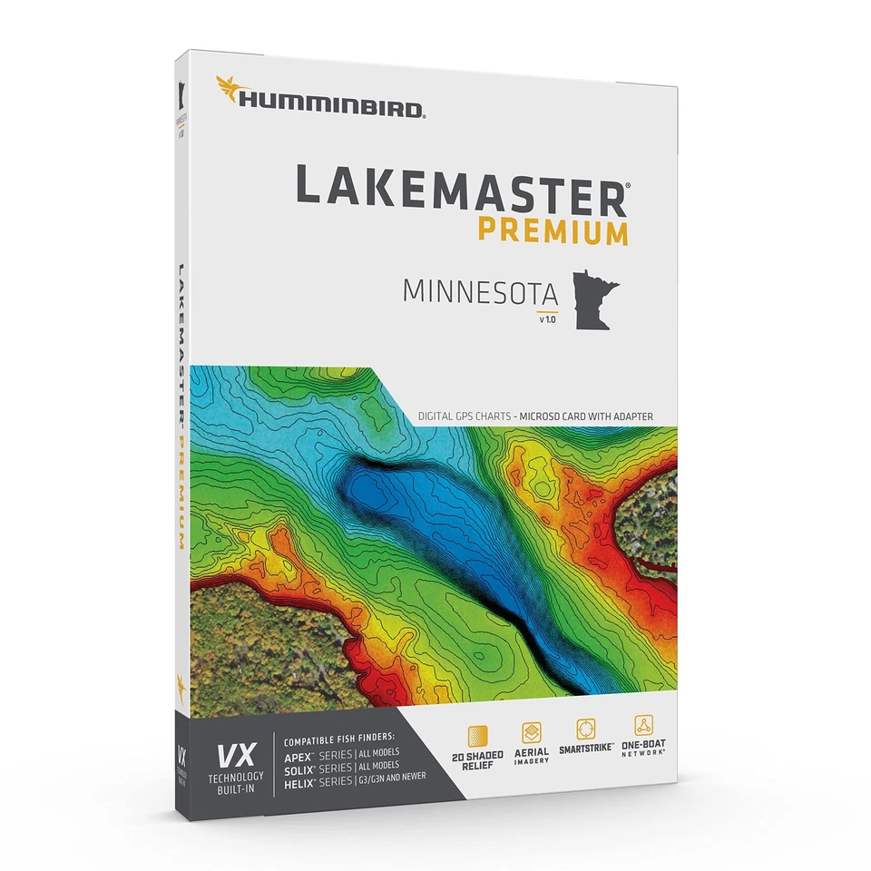 Humminbird Lakemaster Minnesota Map Sd Card For Helix Solix Apex Fishing Units - Image 2 of 3