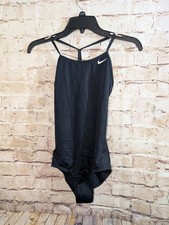 black Nike Girls' Racerback One-Piece Swimsuit Large NWT
