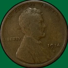 1914-S Lincoln Wheat Cent Very Good VG Coin #39422