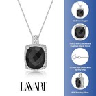 925 Sterling Silver Checkered Cushion Black Onyx Pendant With White Topaz Accent — photo 4