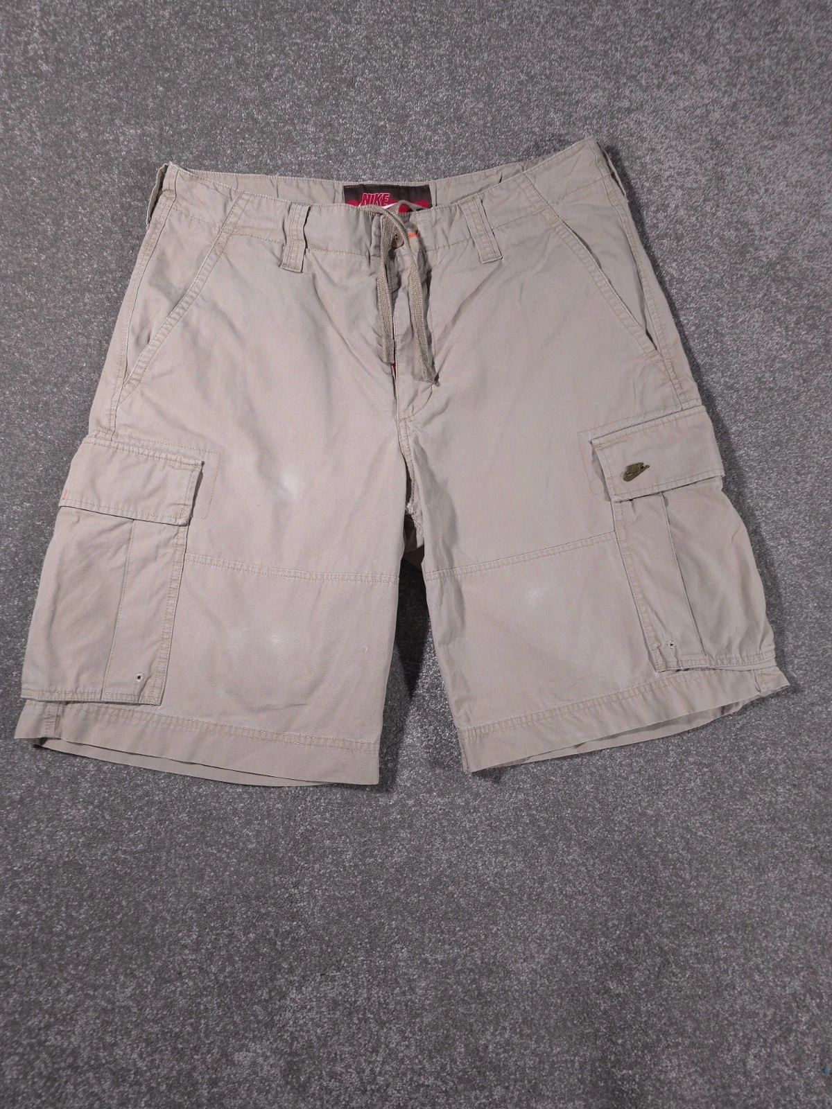 VTG Nike Shorts Mens Large W34 Beige Cotton Cargo Gorpcore Hiking Outdoor Y2K