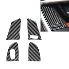 4PCS Car Fiber Window Lifting Button Decals Decorative Stickers
