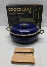 Copco 5 qt Covered Dutch Oven Casserole Dish Sam Lebowitz Blue Enamel 703 NIB