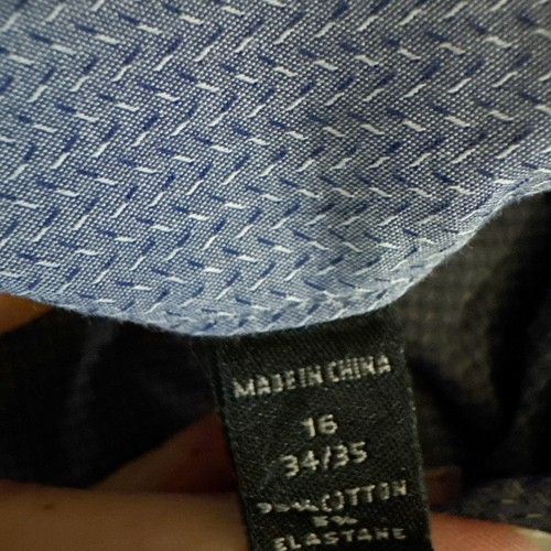 John Varvatos USA Slim Fit Blue Woven Dress Shirt Men's 16 34/35 - Picture 6 of 6