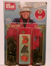 PRYM ANORAK SNAP PRESS FASTENERS 10 SET NEW SEALED VTG REPLACEMENT WEST GERMANY