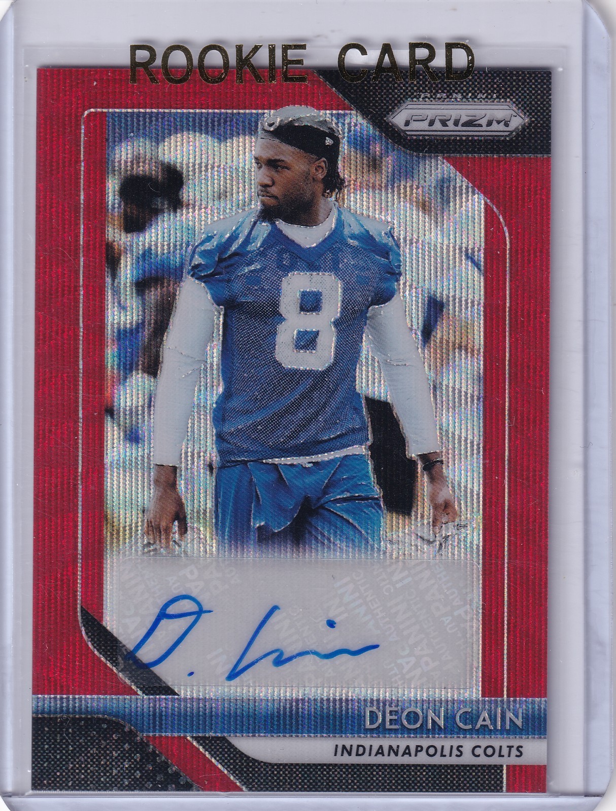 Deon Cain Panini Prizm Rookie Autographs #DCA Red Wave
