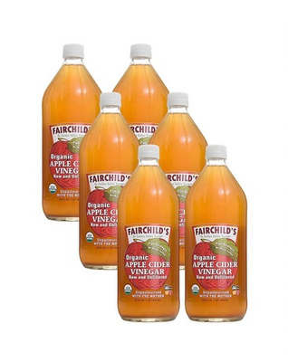 #ad Lot 6 Fairchild#x27;s Organic Raw Unfiltered Apple Cider Vinegar w Mother 32 fl oz $89.99