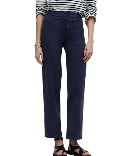 Madewell The Emmett Wide-Leg Crop Pant Women 30 Welt Pocket Edition Ink Navy