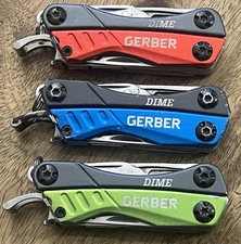Gerber Dime Mini Multi-Tool Knife Pliers Scissors Driver SUPER Nice! Lot Of 3