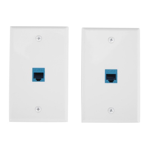 2-Pack 1 Port Ethernet Wall Plate, RJ45 Cat6 Female to Female Jack Inline2331