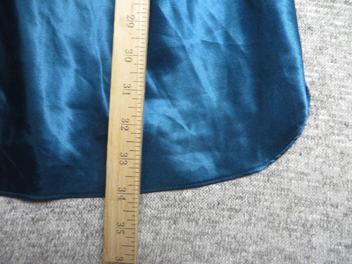 Vintage California Dynasty Slip Dress Womens Medium Blue Satin Nightgown 90s USA - Picture 9 of 10