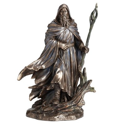 Veronese Design 11 3/8 Inch Tall Merlin by Monte Moore Cold Cast Resin Antique