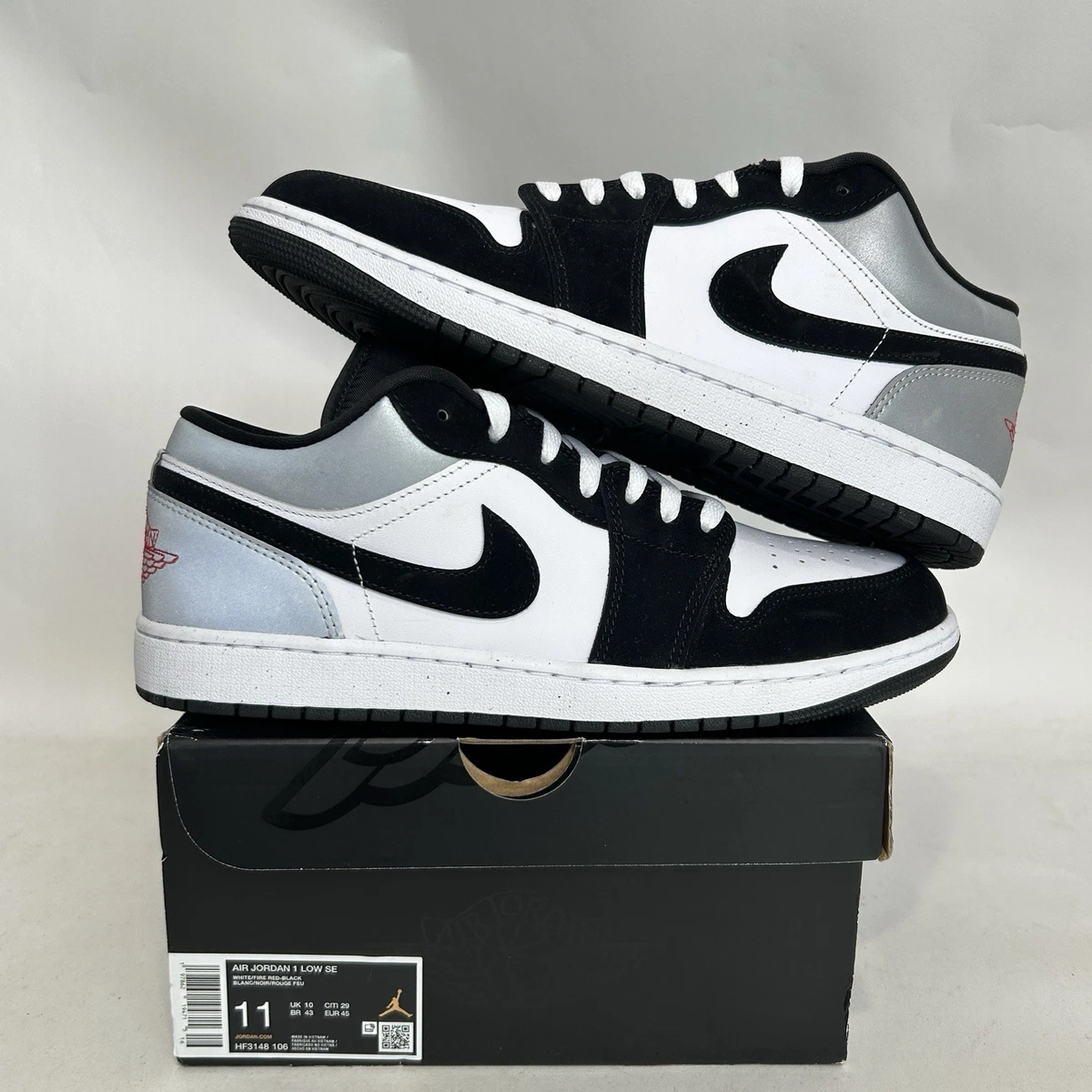 Jordan 1 Retro Low Black Silver Red | eBay display picture 3