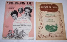 Two Disney Sheet Music: You Belong to My Heart & Sooner or Later