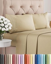 Queen Size 4 Piece Sheet Set - Comfy Breathable  Cooling Bed Sheets Set - Ho...