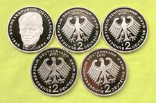BRD 5 x 2 DM Willy Brandt 2001 ADFGJ - kompletter Satz - Spiegelglanz - PP