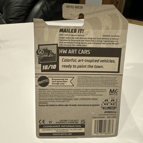 2024 hot wheels blue mailed it hw art cars 10/10 - Picture 2 of 2
