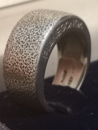 Pianegonda ITALY  Designer Sculpted Textured Sterling Silver Ring    N / O - Picture 1 of 11