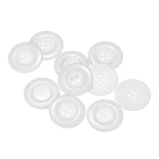 10pcs 60L Sewing Buttons 1-1/2" Resin Round Flat 4-Hole Craft Buttons White