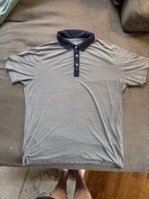 Puma Polo Shirt Large Mens Blue Short Sleeve Dry Cell Striped Golf Performance Puma Polo Shirt Large Mens Blue Short Sleeve Dry Cell Striped Golf Performance