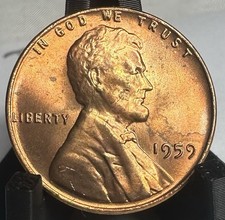 1959 Lincoln Memorial Small Cent~Choice BU Toner~#007