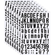 Zonon 8 Sheets Vinyl Letter Stickers, 3 Inch, Black