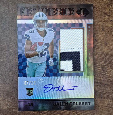 Panini 2022 Illusions Jalen Tolbert Cowboys #127 RC Auto MEM Black /50