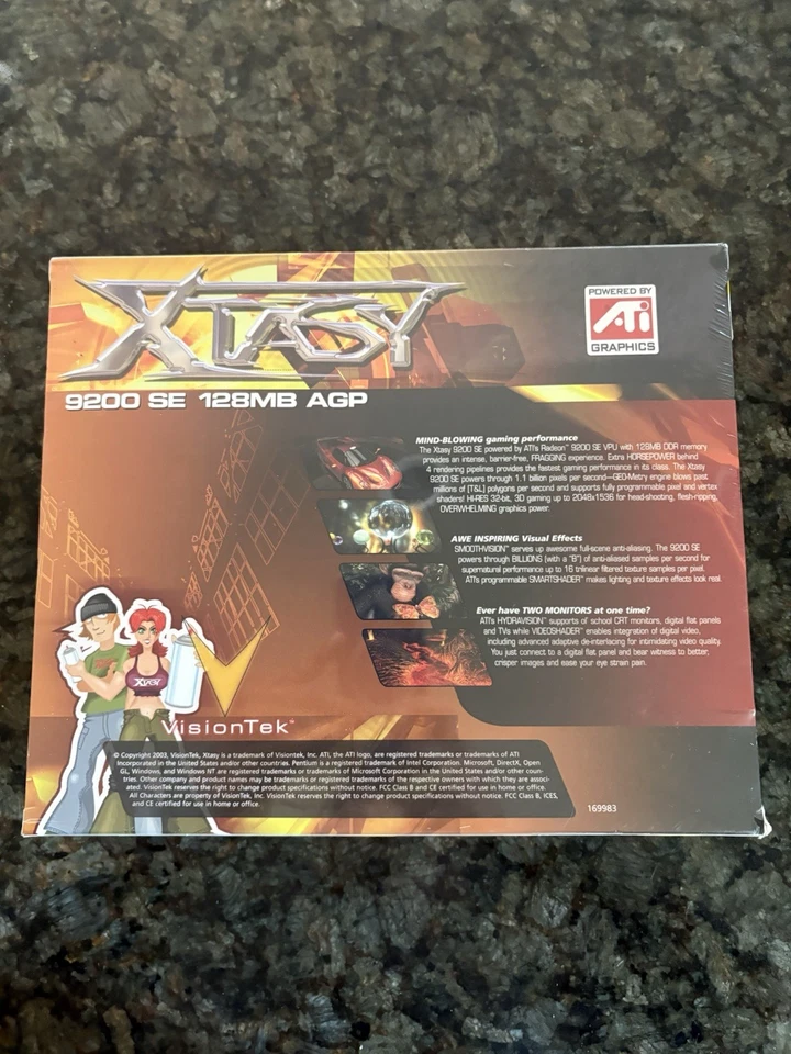 Vision Tek Xtasy ATI Radeon 9200 256MB DDR AGP 8x Vintage Computer Video Card - Image 2 of 3