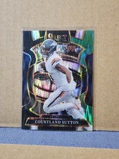 2025 Panini Select - Concourse Courtland Sutton #11 Black & Green Shock Prizm