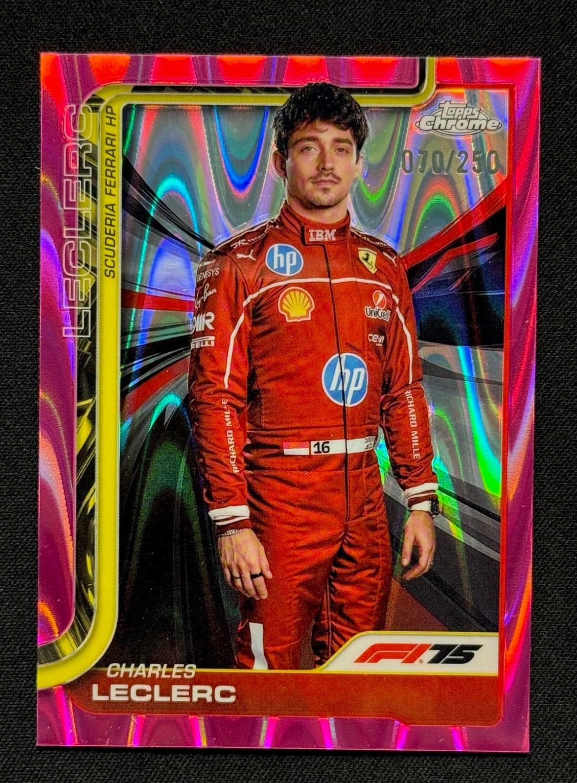 2025 Topps Chrome Formula 1 Charles Leclerc #3 Pink RayWave Refractor /250