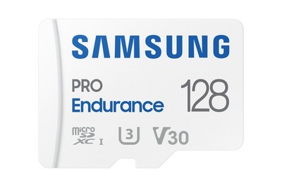 SAMSUNG PRO Endurance 128 GB microSDXC (2022), Speicherkarte weiß, UHS-I U3, Cla