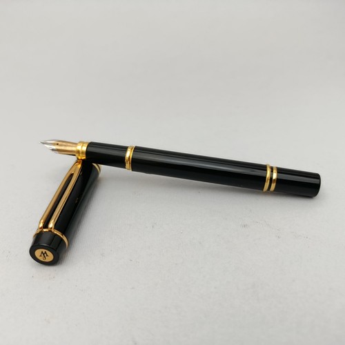 PLUMA ESTILOGRÁFICA WATERMAN LE MAN 100 IDEAL LACA NEGRA 18K M NUEVA EN CAJA DE COLECCIÓN NOS